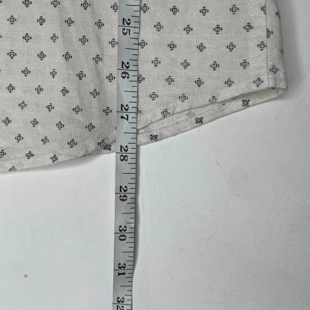 BANANA REPUBLIC Linen Slim Fit Geometric Print Shirt Medium Eclectic Grandpacore